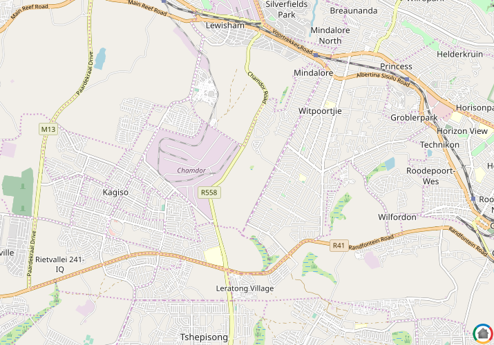 Map location of Witpoortjie